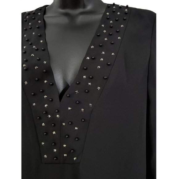 Black Sea Pearlized Women's Black LS Top - Picture 5 of 7